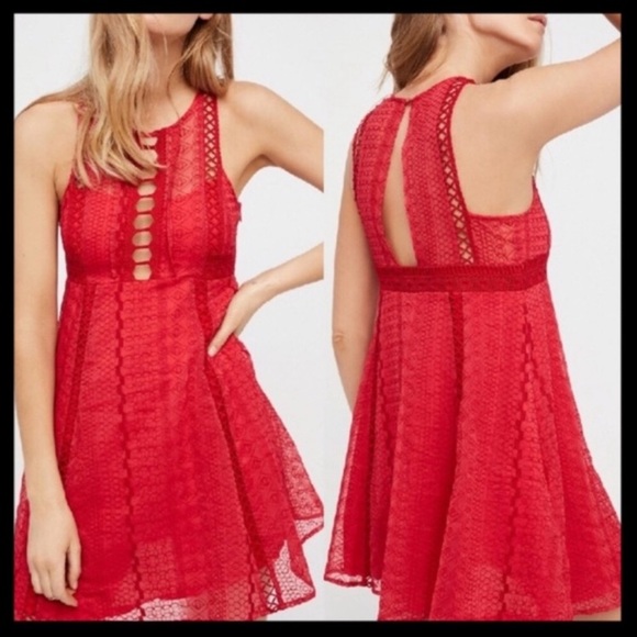 NEW Free People Lace Mini Dress - Picture 16 of 16